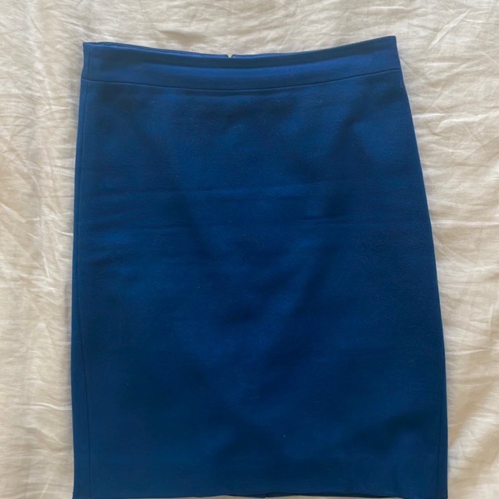 J Crew Royal Blue Wool Pencil Skirt, size 0